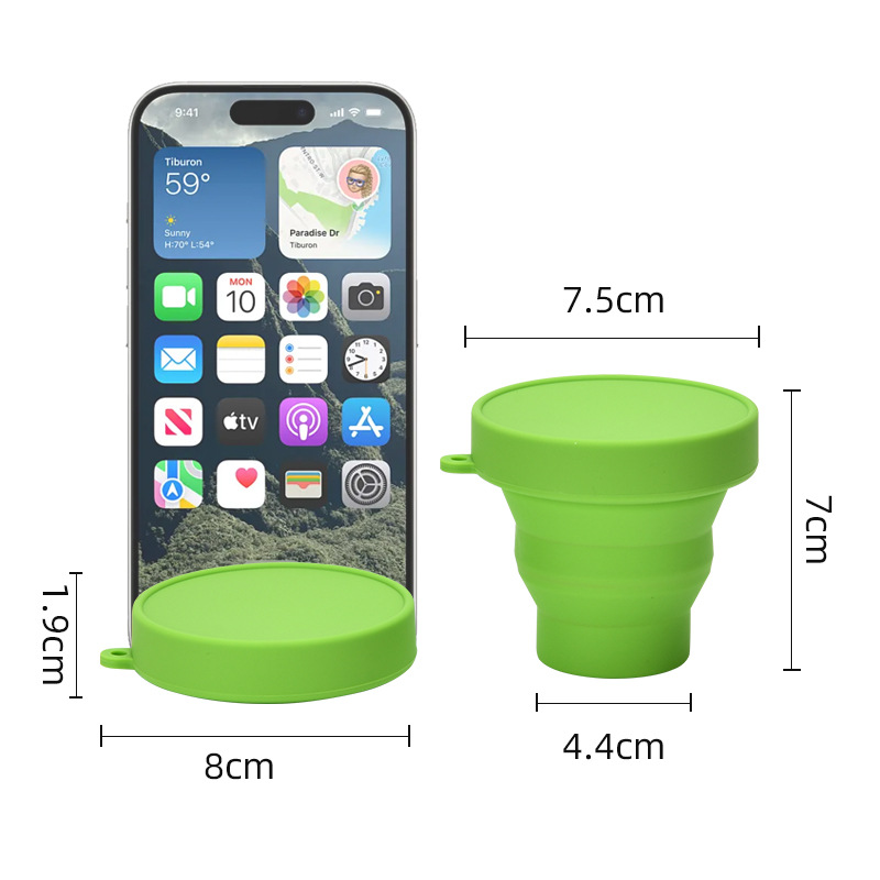 Taza de agua plegable de silicona para viajes al aire libre, taza retráctil portátil a prueba de caídas, taza de regalo de vacaciones publicitaria en stock