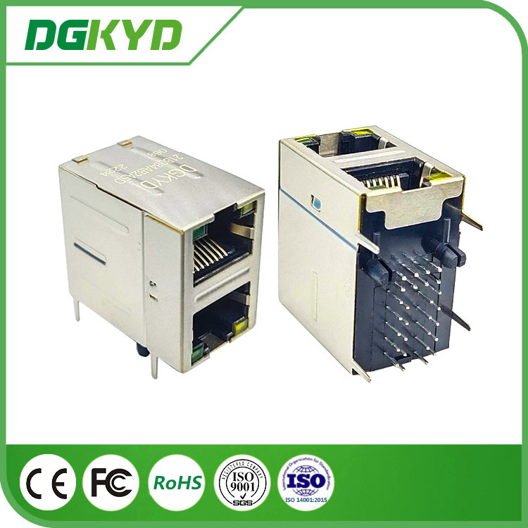 2X1 Multi-Port 100m Connector 10P8c RJ45 Modular Jack Ethernet Filter RJ45