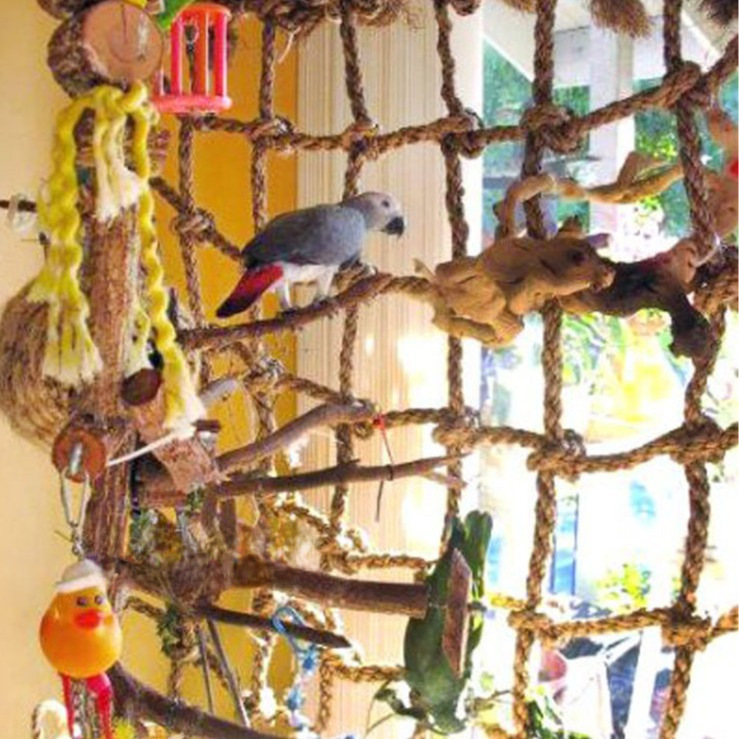 鸚鵡加粗麻繩攀爬網 鸚鵡鳥玩具 麻繩網 啃咬玩具 鸚鵡冒險探險