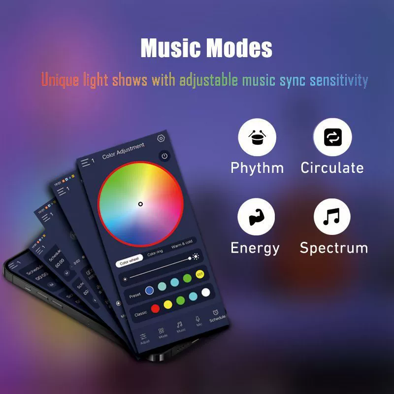 LED-торшер атмосферный минималистичный, RGB, пульт/приложение и голосовое управление