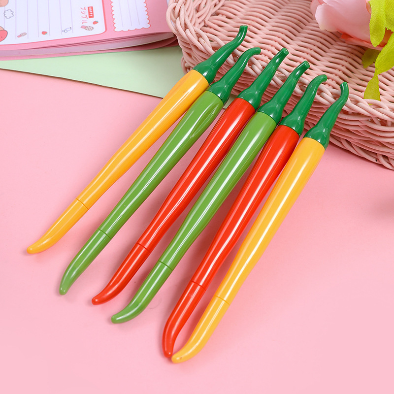 クリエイティブシミュレーションチリゲルペンかわいい野菜の形の黒ペン学生文具パーソナライズされた事務用品署名ペン|undefined