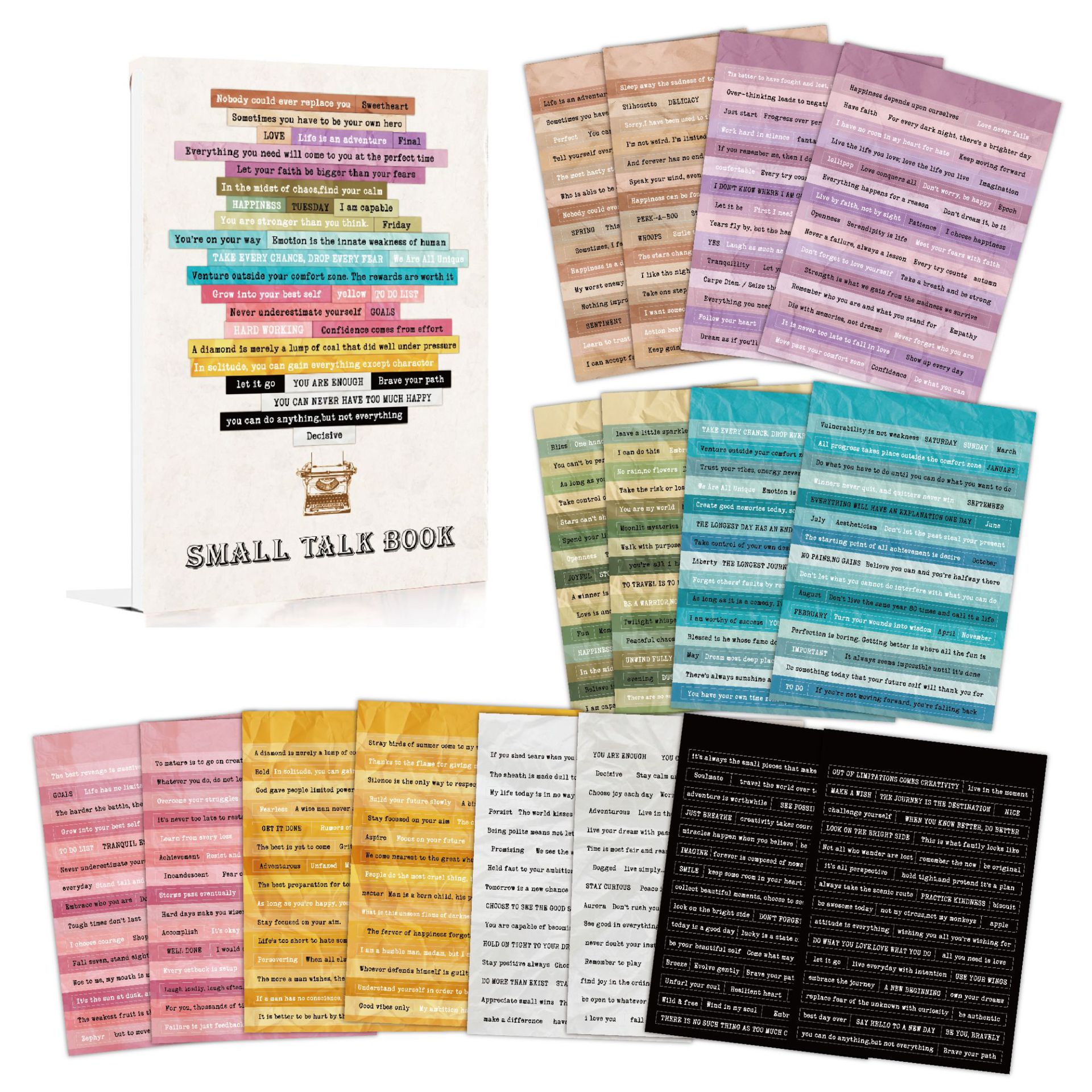 Cross-border Retro Small Talk Stickers16 Quotations Encourage…