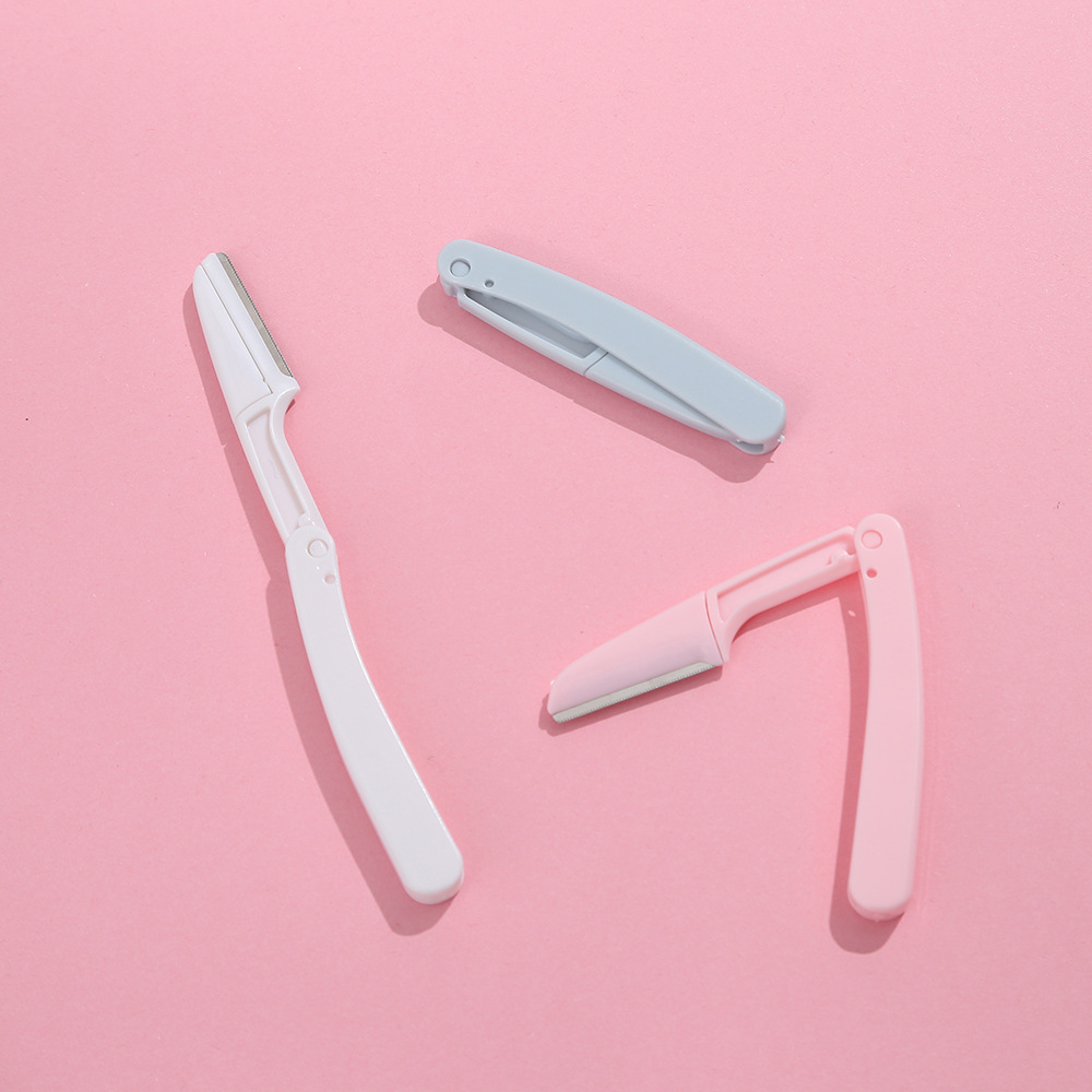 Mini cuchillo de cejas para mujeres herramientas de maquillaje para principiantes anti-racazos plegables cuchillo de cejas macro conjunto de cuchillas