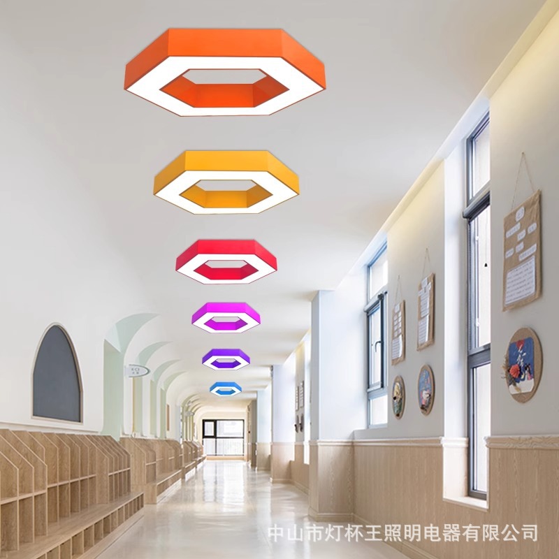 led color hexágono en forma de Y lámpara candelabro jardín de infantes instituciones de capacitación de educación temprana parque infantil creativo lámpara de modelado de panal
