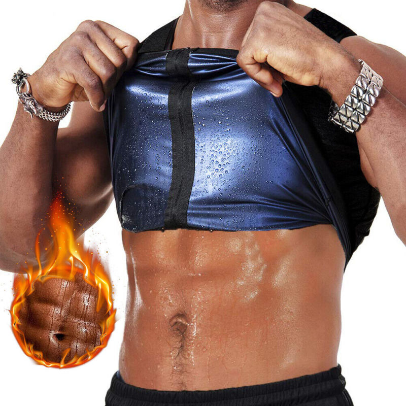 Men's Hot Neoprene Sauna Sweater Gym Zipper Closure Vest Slim Fit Slimming Fitness Vest Men's Hot Neoprene Sauna Sweater Gym Zipper Closure Vest Slim Fit Slimming Fitness Vest