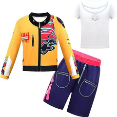 现货跨境欧美新款女孩流行歌手服装装扮舞台套装服装三件套