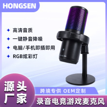 跨境爆款USB麦克风话筒电竞游戏麦克风直播录音电容麦唱歌麦克风
