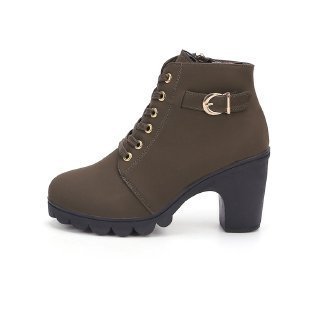 Otoño y invierno nuevo comercio exterior botas europeas y americanas de tamaño grande 42 botas cortas de lazos muffin fabricantes de botas negras