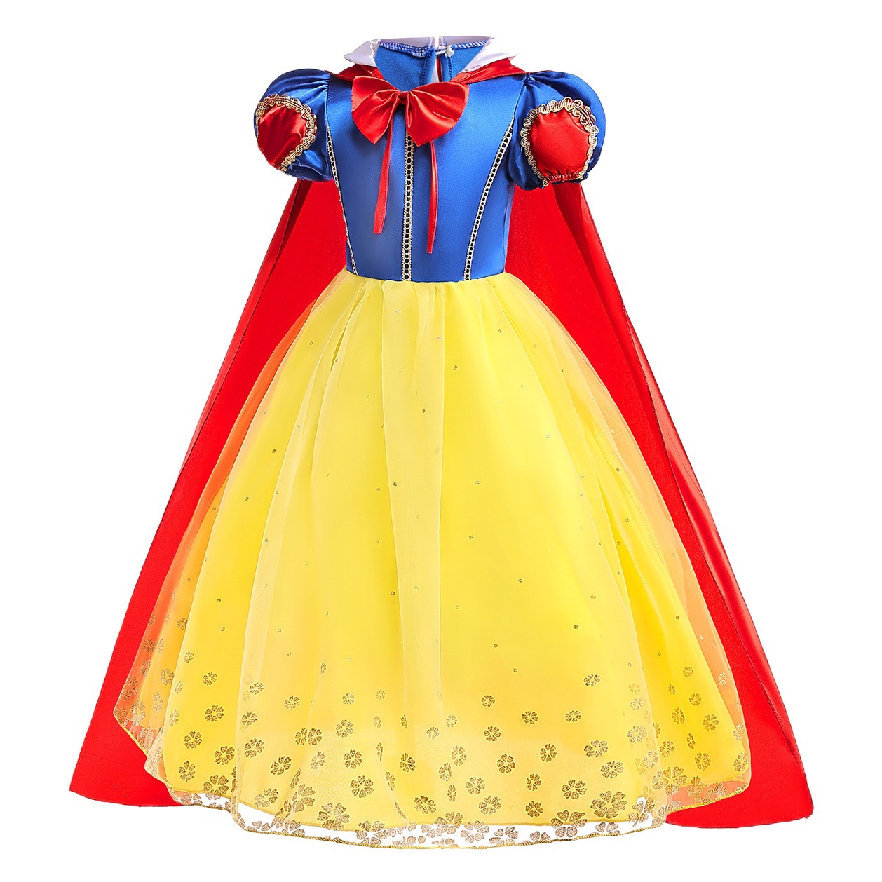 Vestido blanco de nieve para niños de comercio exterior transfronterizo con chal largo pettiskirt bronceado vestido de flores para niñas