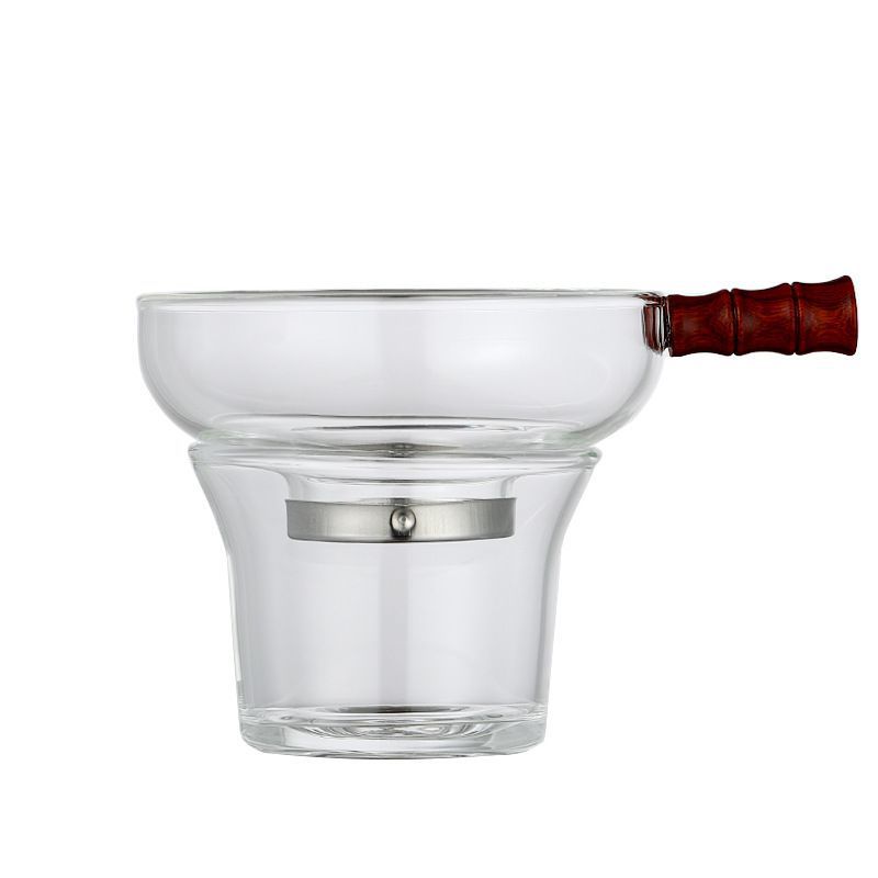 Filtro de té de vidrio transparente de alta borosilicona grueso resistente al calor de acero inoxidable para el hogar de bambú y madera accesorios de filtro de kung fu