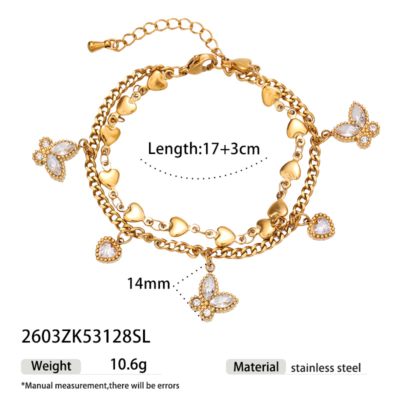 Tina Europa y los Estados Unidos transfronterizos inswind exquisita mariposa flor diseño de modelado pulsera de zircon ligera lujosa nicho joyería de mano mujer