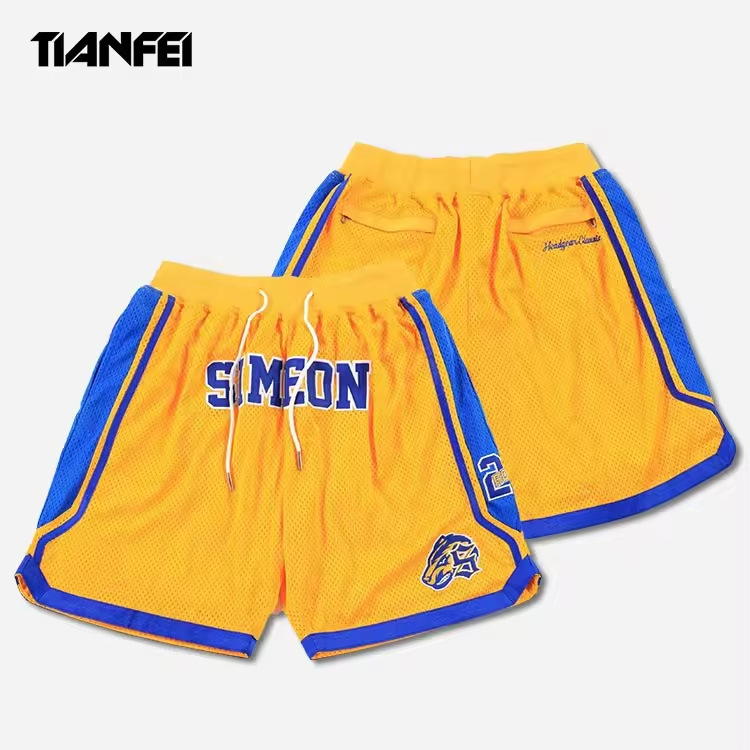 Tf Custom Street Hip Hop Style Sports Shorts Design Black Embroidered Logo Zipper Mesh Basketball Shorts Tf Custom Street Hip Hop Style Sports Shorts Design Black Embroidered Logo Zipper Mesh Basketball Shorts