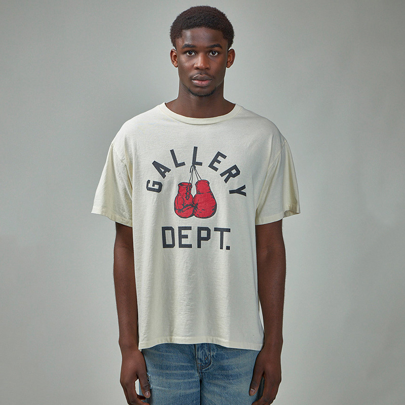 Cross-border Trendy Brand Gallery Dept Boxing Gloves Letter Printed High Street Summer All-match Men's and Women's Short-sleeved T-shirt