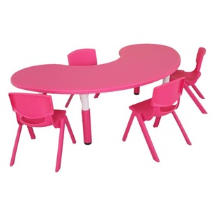 Children's Early Education Desk and Chair Set Baby Toys Learning Writing Drawing Plastic Lifting Table Kindergarten Moon Table