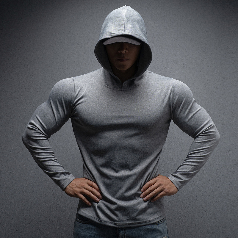 Spring and Autumn New Men's Sports Leisure Running Exercise Gym Training Solid Color Thin Hooded Long Sleeve Sweatshirt Spring and Autumn New Men's Sports Leisure Running Exercise Gym Training Solid Color Thin Hooded Long Sleeve Sweatshirt