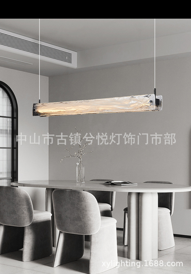 意式极简云雾玻璃吊灯设计师现代轻奢简约餐厅吧台岛台长条吊灯具-阿里巴巴