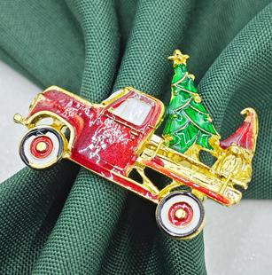 Cross-border new Christmas tree red car napkin ring hotel restaurant table factory direct sales