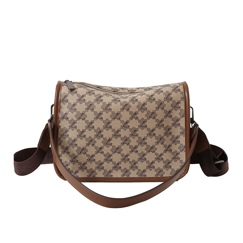 Borsa a tracolla Boston di grande capacità con stampa vintage personalizzata, elegante e alla moda._voghion.com
