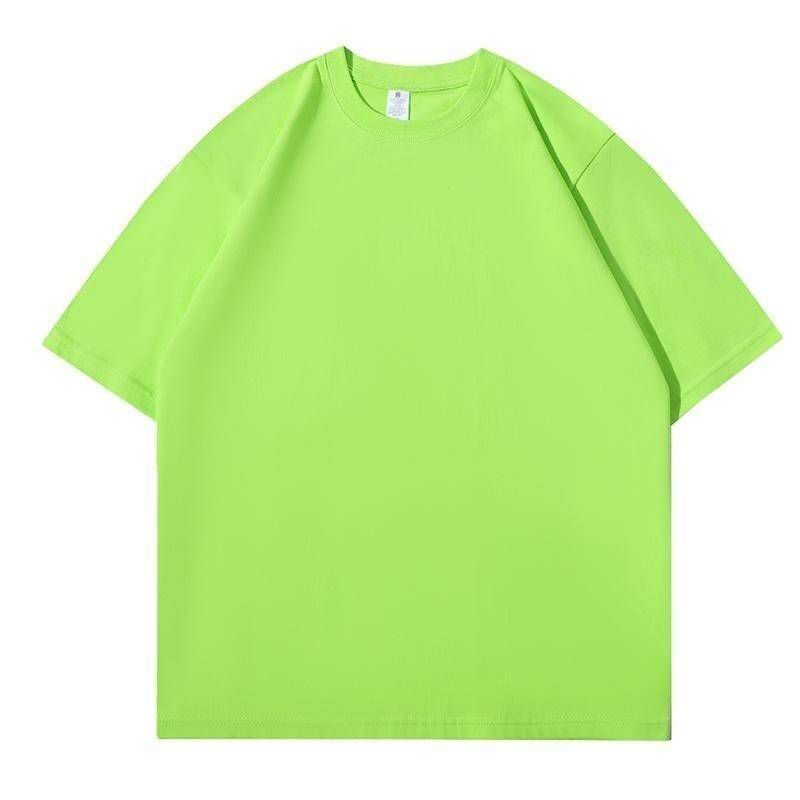 国境を越えた純綿カジュアルシャツ半袖純色丸首tシャツ新夏百合上着通勤カップル服|undefined