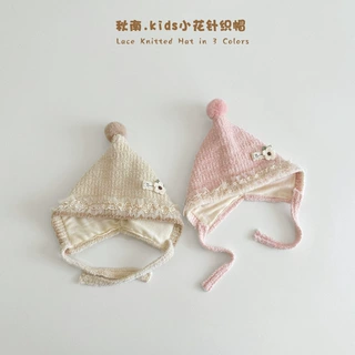 秋南 婴儿帽子冬季新款女童防风婴幼儿护耳帽针织帽宝宝毛线帽