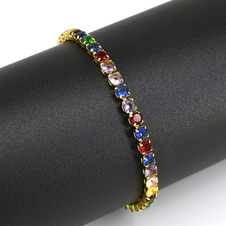 10g Weight Zircon Inlay Material Tennis Bracelet Classification Copper Chain Material Tennis Chain Chain Type 1 Piece Quantity Daily Occasion Copper Material Geometric Pattern All Seasons Season Unisex Gender Inlay Design Hip-Hop, Shiny Style Wholesale Jewelry Hip-Hop Shiny Geometric Copper Zircon Inlay Tennis Bracelet Tennis Chain 11