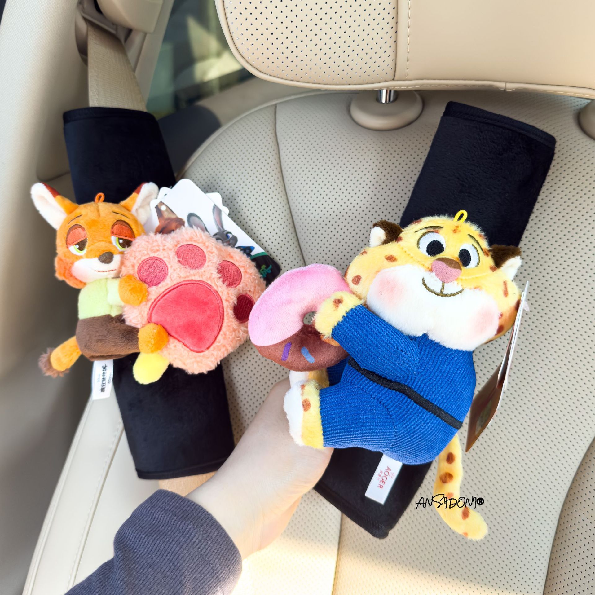 Official Zootopia Judy Nick Car Seatbelt Shoulder Pad Car Seatbelt Cover Car Interior Decoration