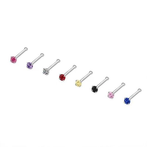 Mini 925 Silver Needle with Four-Paw Colorful Diamonds, Sleepable without Removing, Ear Hole Ear Sticks, Instagram Style Ear Bone Earrings