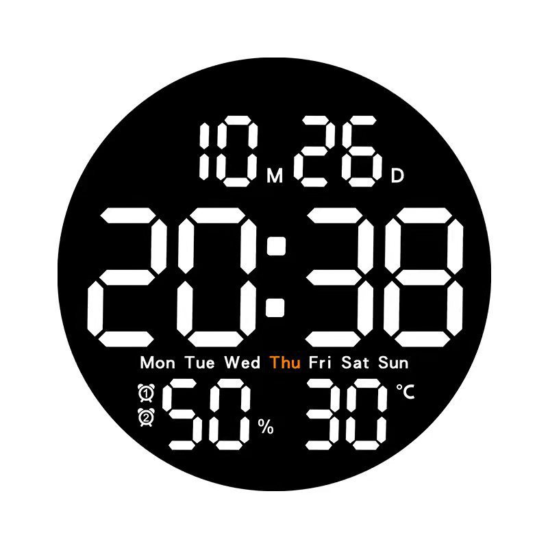 Reloj de pared de sala de estar simple reloj electrónico multifuncional con temperatura y humedad reloj silencioso 5501