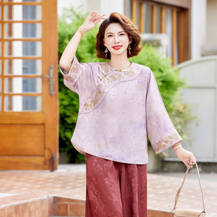 Trendy Summer New Shirts and T-Shirts for Middle-Aged Women, Versatile Stylish Shirts, Fashionable Summer Cardigan Tops