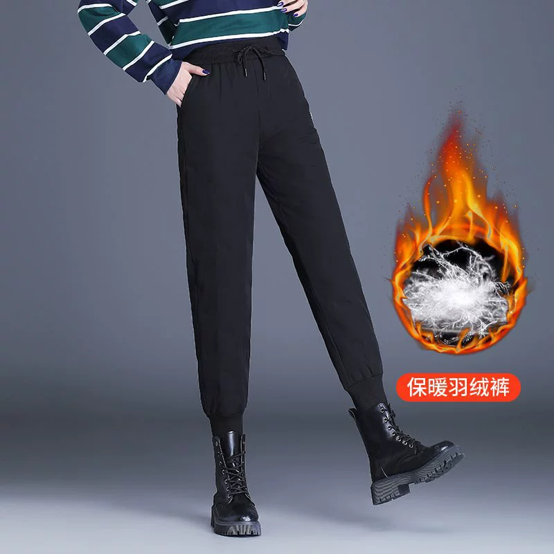 Fleece winter trousers with down, warm boots, for teenagers