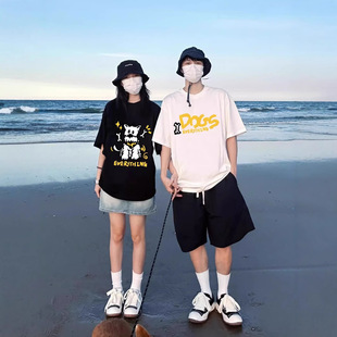Summer Pure Cotton Short-Sleeved T-Shirt Couple Wear Lazy Style Loose Niche Design Tops for Men and Women Student Trendy Class Uniforms