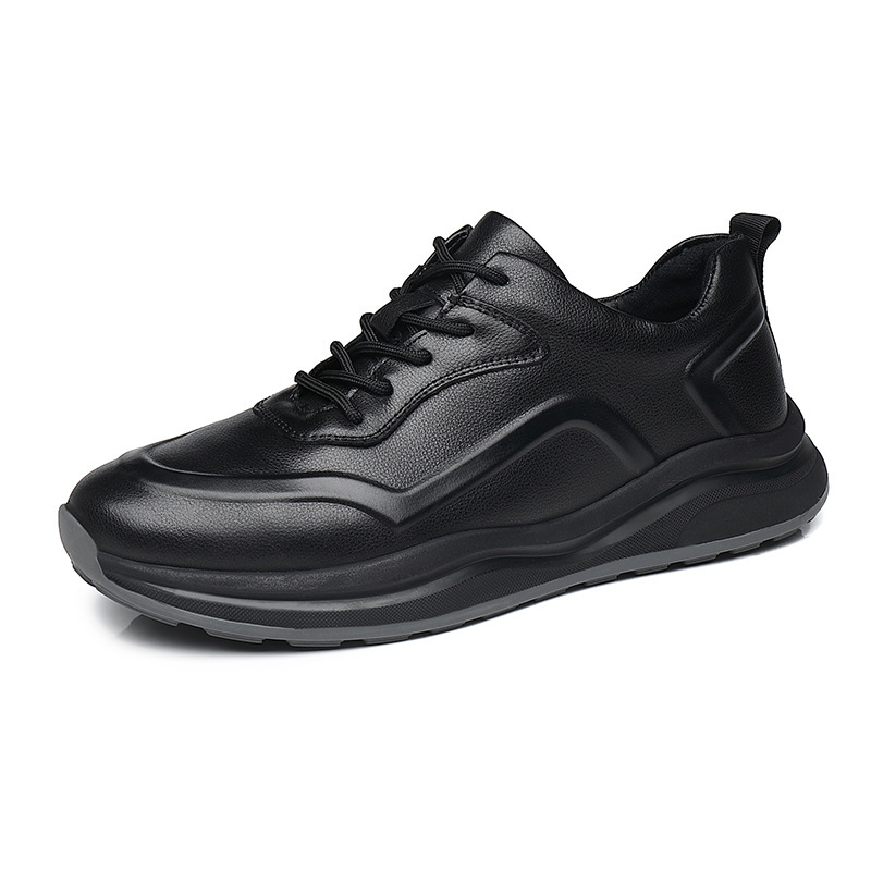 Recommended Men's Embossed Casual Sports Leather Shoes 2026 Spring New Anti-Slip Lace-Up Comfortable Men's Shoes Manufacturer Wholesale Recommended Men's Embossed Casual Sports Leather Shoes 2026 Spring New Anti-Slip Lace-Up Comfortable Men's Shoes Manufacturer Wholesale