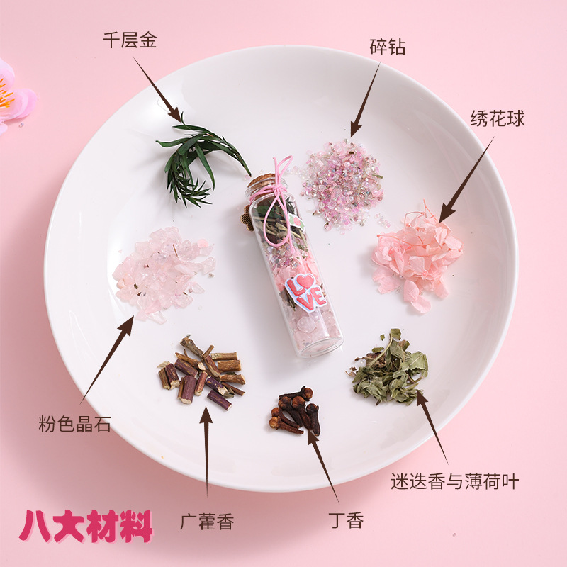 Cinnamon Wealth Peach Blossom Energy Bottle Incense Ornament Glass Bottle for Wealth DIY Decoration Guest Money Placement Birthday Gift