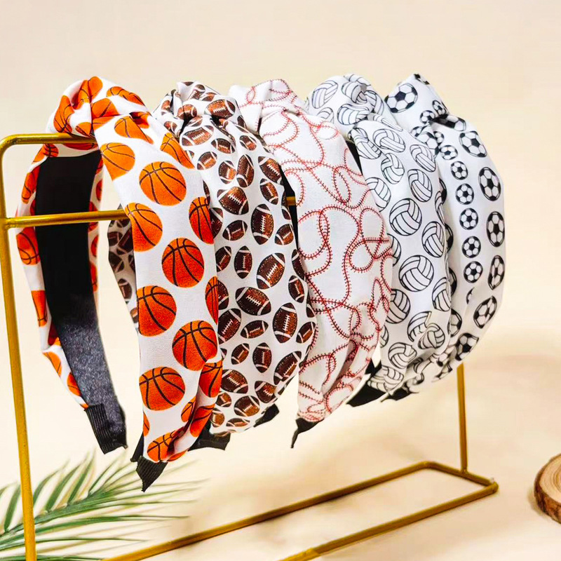 Qiguang European and American World Cup Super Bowl Football Basketball Rugby Baseball Volleyball Printed Knotted Fabric Headband