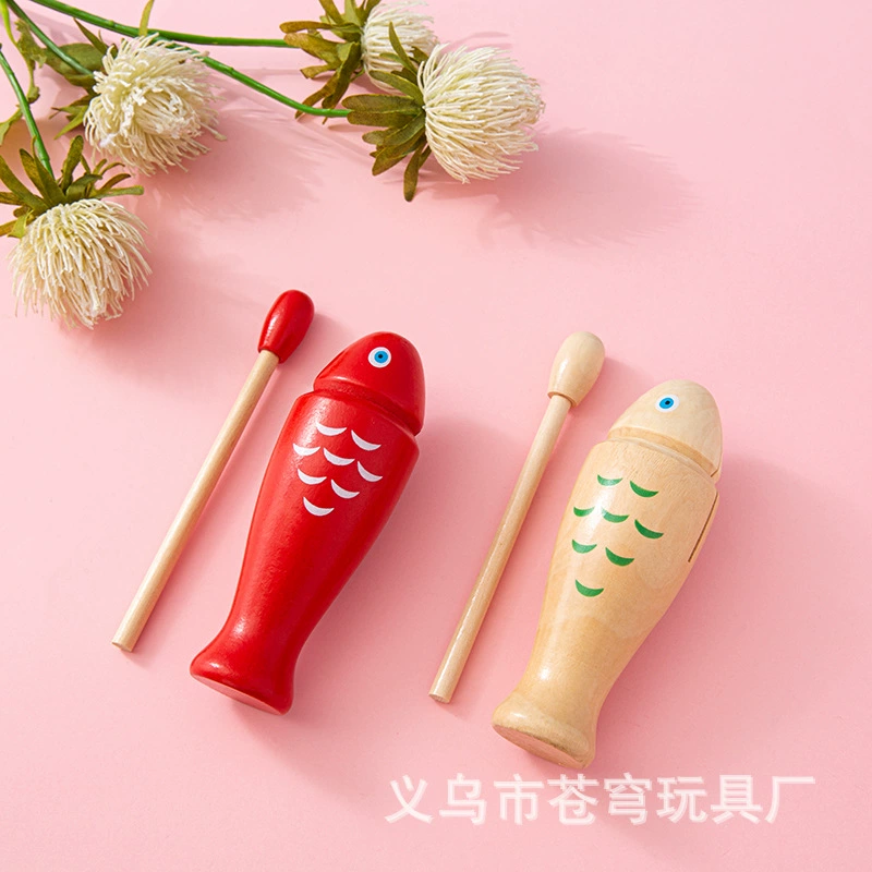 Деревянный детский ударный музыкальный инструмент красный бревенчатый цвет деревянная рыба в форме фабрики оптом деревянная рыба в форме деревянная рыба в форме барабана игрушка