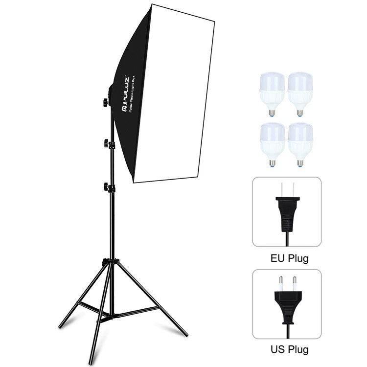 PULUZ Fat Cow 50*70CM софт-бокс E27 набор фотооборудования для съемки прямого эфира, фото софт-световой шар