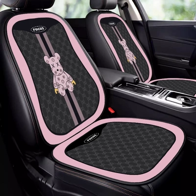 Seat Cover | Seat cushion, seat cover - e0539k-black-background-pink-violent-bear-main-driver-set-velvet-pad-a03-code