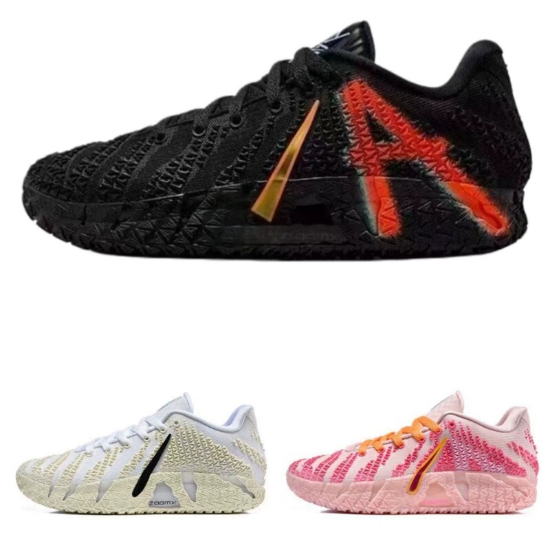 Pure Original Ja Morant 3 Low-Top Practical Non-Slip Basketball Shoes, Wear-Resistant, Shock-Absorbing, Full-Length Zoomx Sports Shoes for Women