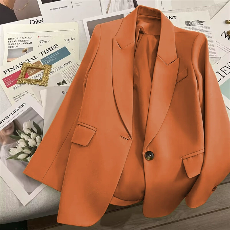 Пиджак осенний классический blazer, костюмный стиль, одноцветный, размеры S–3XL