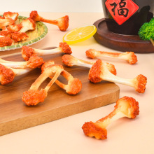PVC仿真鸡腿骨鸡翅骨道具趣味仿真食物食玩模型鸡架骨钥匙扣骨头