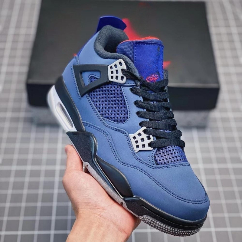 工場直販 aj4 バスケットボールシューズ ダークグリーン ジョー 4 パープル デニム 滑り止め耐摩耗性男性と女性のカジュアルランニングシューズ|undefined