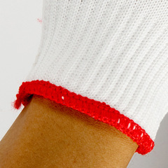 600克尼龍手套勞保耐磨白色棉紗加厚雙王線手套防滑修車工地幹活