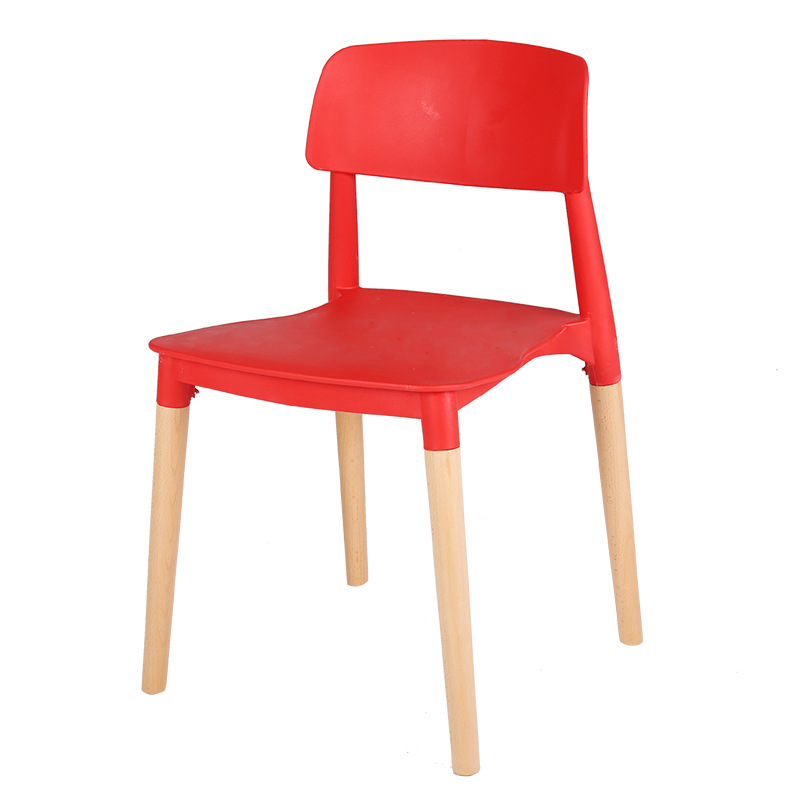 silla de plástico nórdica moderna silla de espera silla de madera maciza silla de respaldo casera para adultos silla de madera maciza