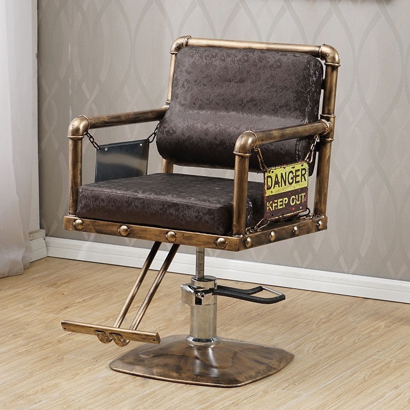 silla de peluquería especial de belleza salón de peluquería silla de elevación silla de pedal silla de hierro forjado corte de pelo corte de pelo retro image 24
