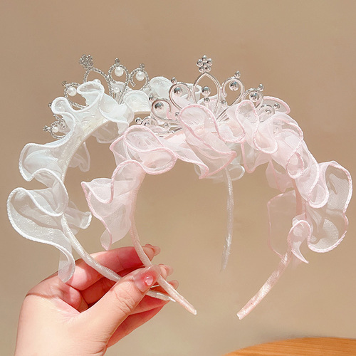 Children's Princess Fairy Crown Headwear Girls' Birthday Crown Headband Baby Hair Clip Mori Girl Headband Hair Accessories