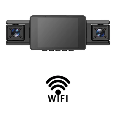 Driving recorder WiFi Connectivity, Infrared Night Vision - n82-triple-record-wifi-front-inside-car-left-and-right