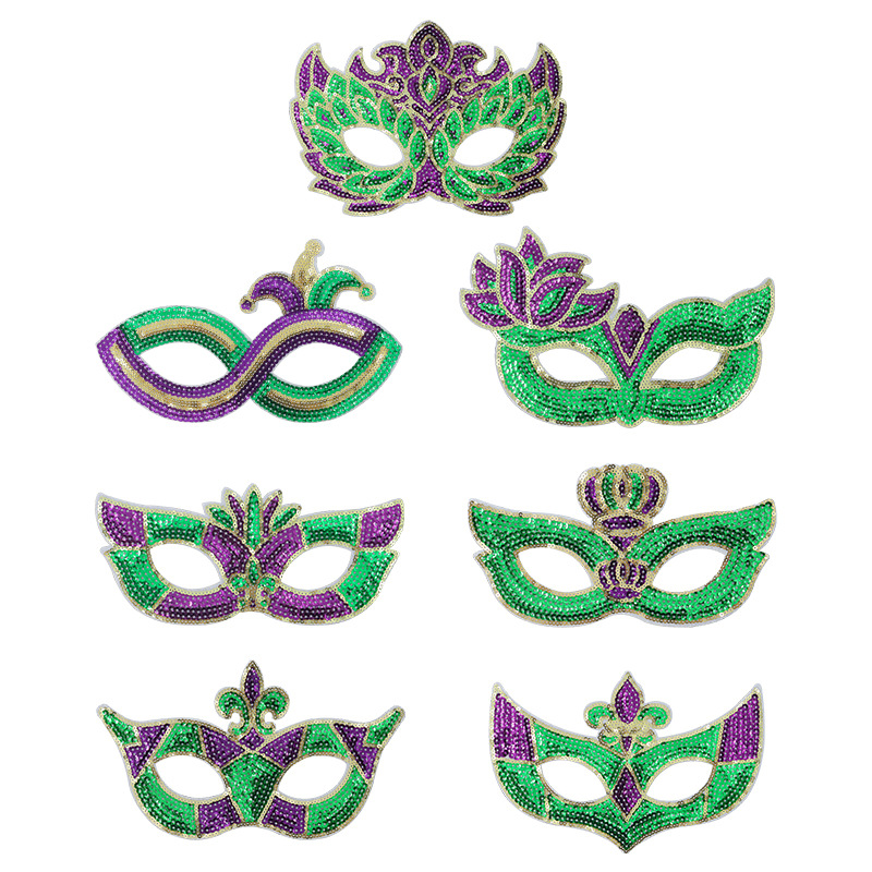 Máscaras de fiesta de carnaval nuevo tricolor sequinilla mitad cara carnaval temático eyewear exclusivo transfronterizo