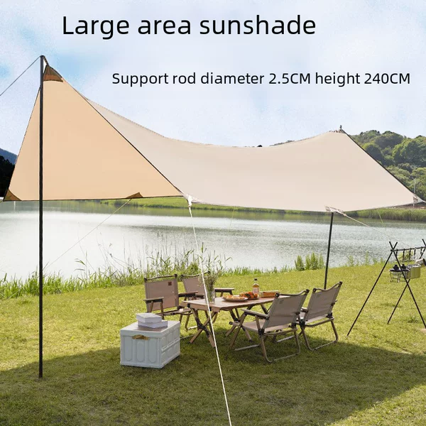 Extra-Large Windproof Canopy Tent for Sunshade, Rain Protection, Portable Camping, Beach Picnic, and Windproof Sun Protection