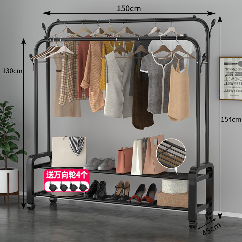 더블 폴 더블-150cm-black + 전송 휠