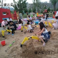 游乐场挖掘机儿童挖沙手动合金挖土机小男孩钩机超大可坐人工程车